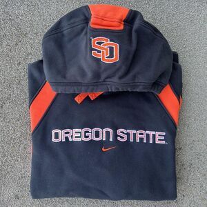 Vintage Y2K Nike Oregon St. Beavers Center Swoosh Hoodie Boxy Oversized Size XL